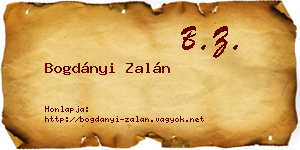 Bogdányi Zalán névjegykártya